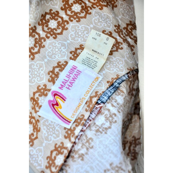 50s 60s MALIHINI Hawaii Maxi Dress - Hawaiian Psychedelic Floral Dress - Tiki XS - Picture 2 of 10